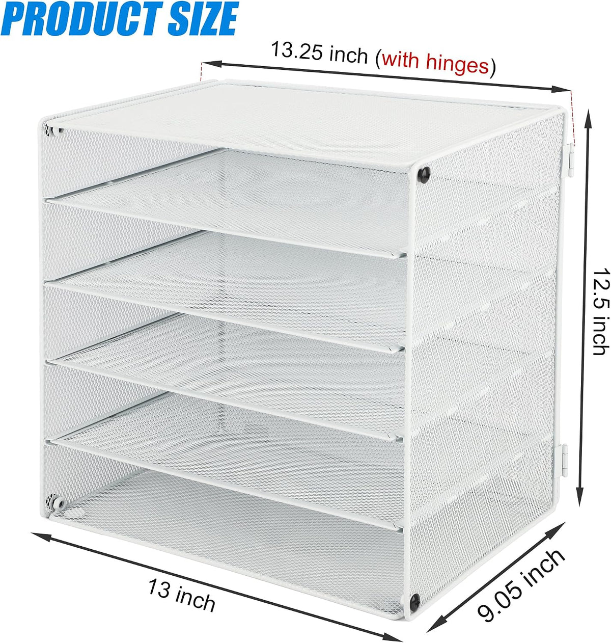 3 Tier Mesh Desk Organizer Tray, File Paper Letter Folder Holder Desktop Paper Sorter Mail Organization Rack Storage Accessories, for Office Home School Classroom, Black