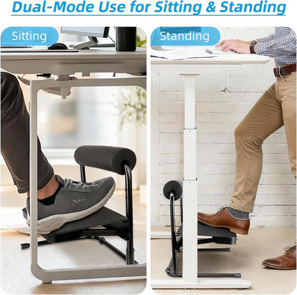 Adjustable Foot Rest Under Desk Footrest Leg Rest 6 Height Positions for Desk, Office Gaming Chairs Ergonomic with Relief Platform for Standing Desks,15.7" L × 12.9" D × 16.5" H