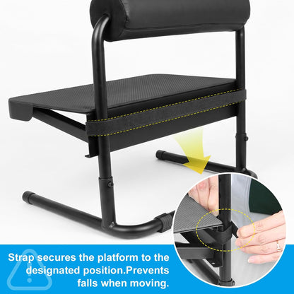 Adjustable Foot Rest Under Desk Footrest Leg Rest 6 Height Positions for Desk, Office Gaming Chairs Ergonomic with Relief Platform for Standing Desks,15.7" L × 12.9" D × 16.5" H