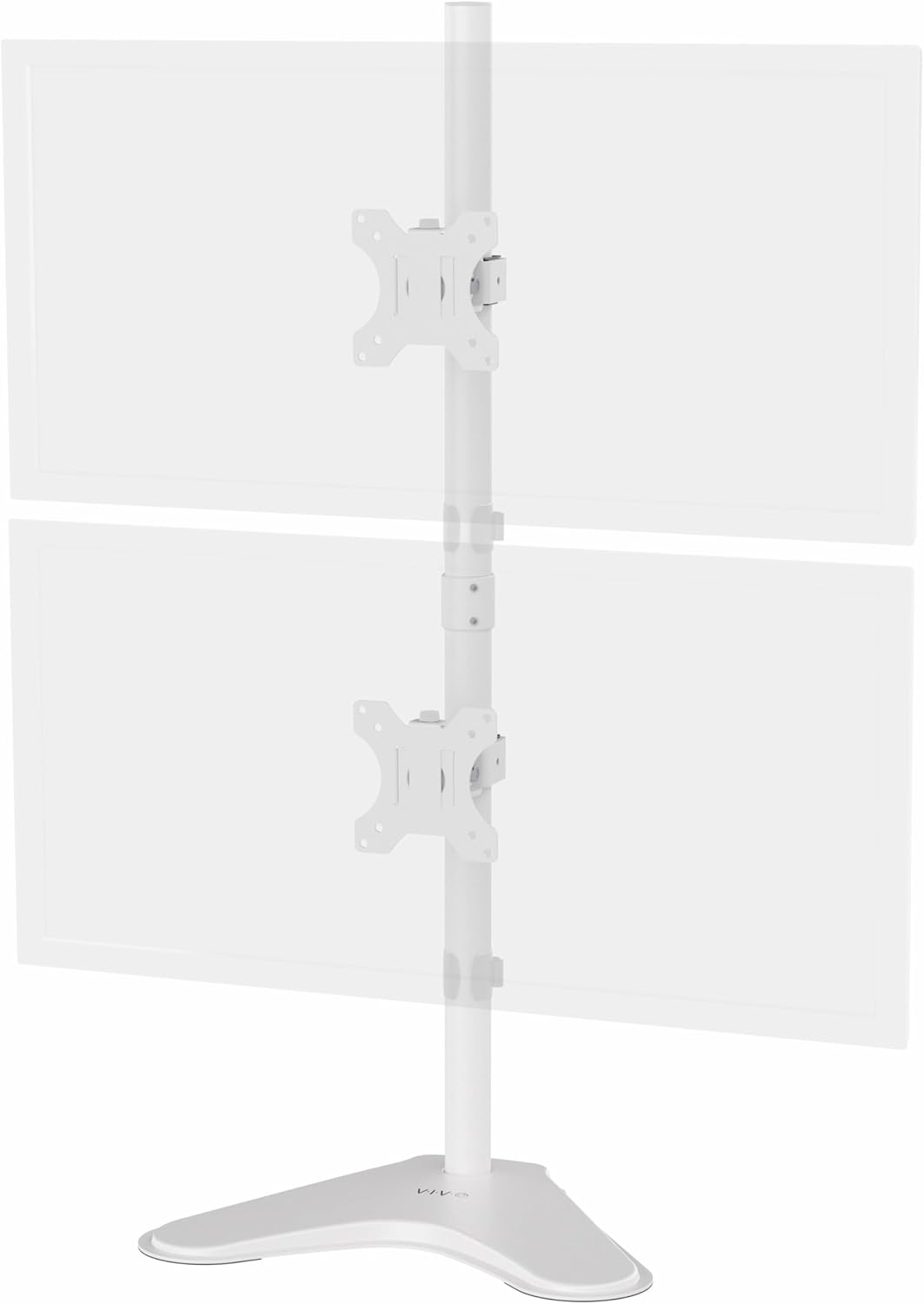 Dual Monitor Desk Stand Free-Standing LCD Mount, Holds in Stacked Vertical Position 2 Ultrawide Screens up to 34 inches, Black, STAND-V002L