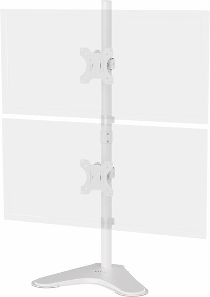Dual Monitor Desk Stand Free-Standing LCD Mount, Holds in Stacked Vertical Position 2 Ultrawide Screens up to 34 inches, Black, STAND-V002L