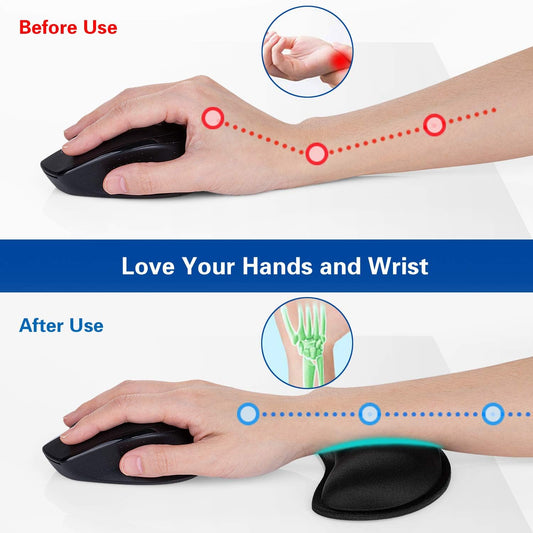 Mouse Wrist Rest, 2 Pack Wrist Rest for Mouse Memory Foam Wrist Pad