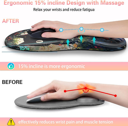 Mouse Wrist Rest, 2 Pack Wrist Rest for Mouse Memory Foam Wrist Pad