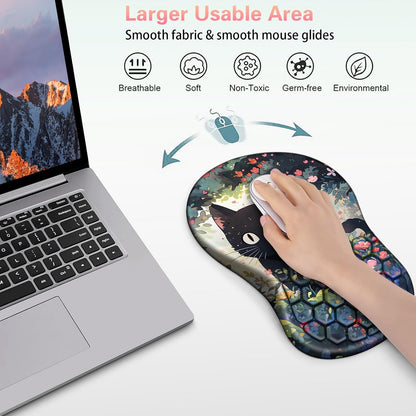 Mouse Wrist Rest, 2 Pack Wrist Rest for Mouse Memory Foam Wrist Pad