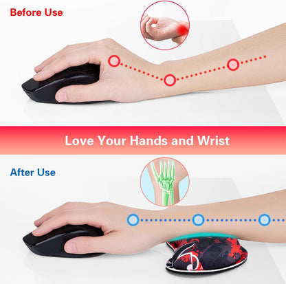 Mouse Wrist Rest, 2 Pack Wrist Rest for Mouse Memory Foam Wrist Pad