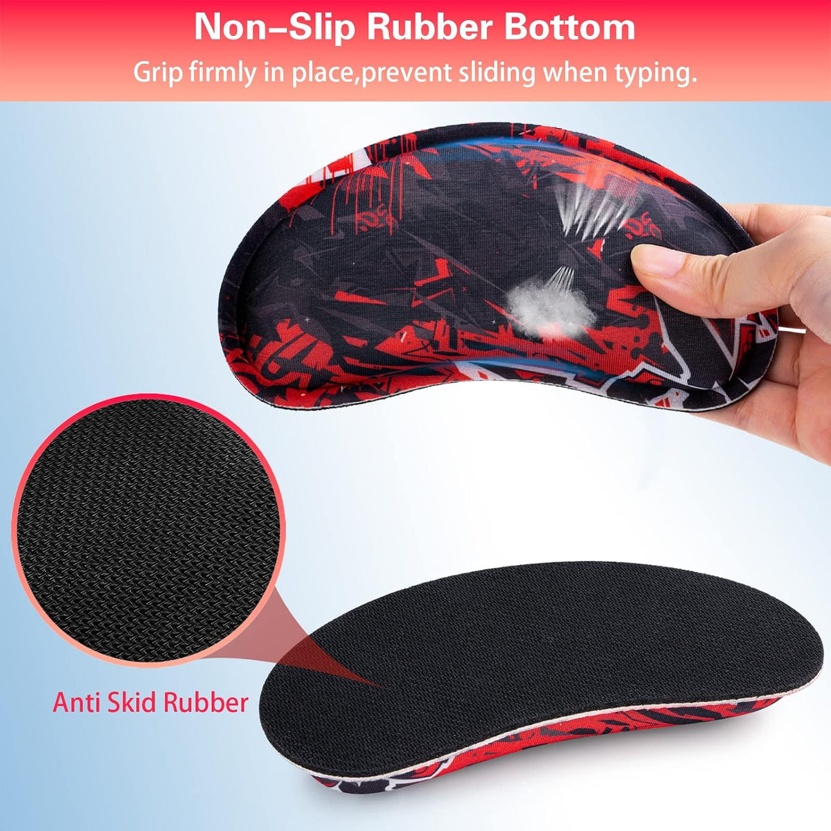 Mouse Wrist Rest, 2 Pack Wrist Rest for Mouse Memory Foam Wrist Pad