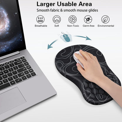 Mouse Wrist Rest, 2 Pack Wrist Rest for Mouse Memory Foam Wrist Pad