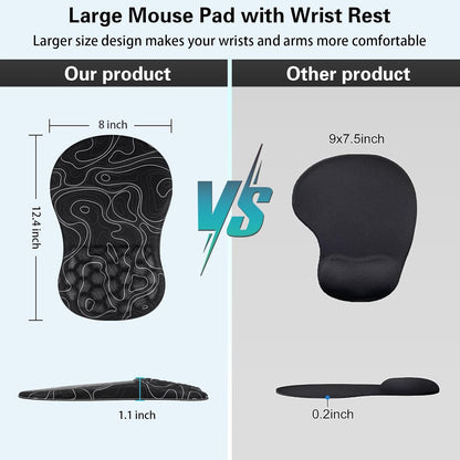 Mouse Wrist Rest, 2 Pack Wrist Rest for Mouse Memory Foam Wrist Pad
