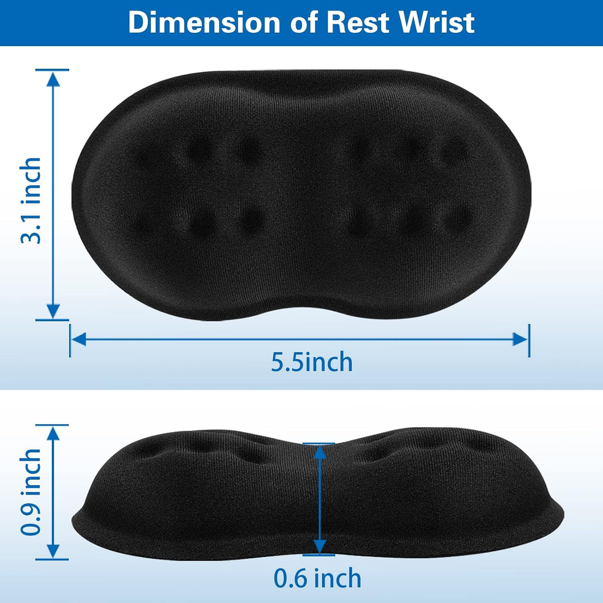 Mouse Wrist Rest, 2 Pack Wrist Rest for Mouse Memory Foam Wrist Pad