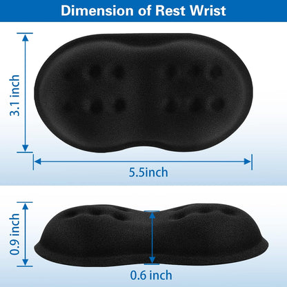 Mouse Wrist Rest, 2 Pack Wrist Rest for Mouse Memory Foam Wrist Pad