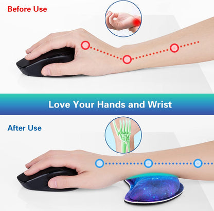 Mouse Wrist Rest, 2 Pack Wrist Rest for Mouse Memory Foam Wrist Pad