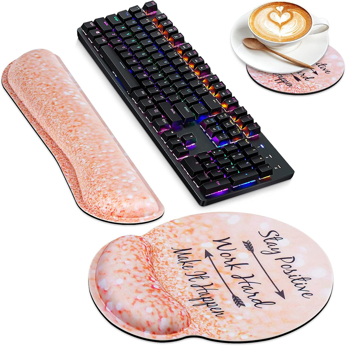 Mouse Wrist Rest, 2 Pack Wrist Rest for Mouse Memory Foam Wrist Pad