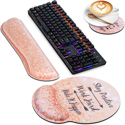Mouse Wrist Rest, 2 Pack Wrist Rest for Mouse Memory Foam Wrist Pad