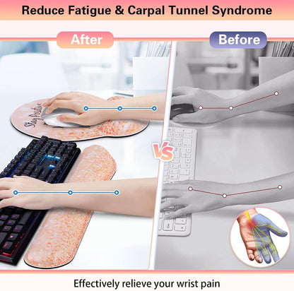 Mouse Wrist Rest, 2 Pack Wrist Rest for Mouse Memory Foam Wrist Pad