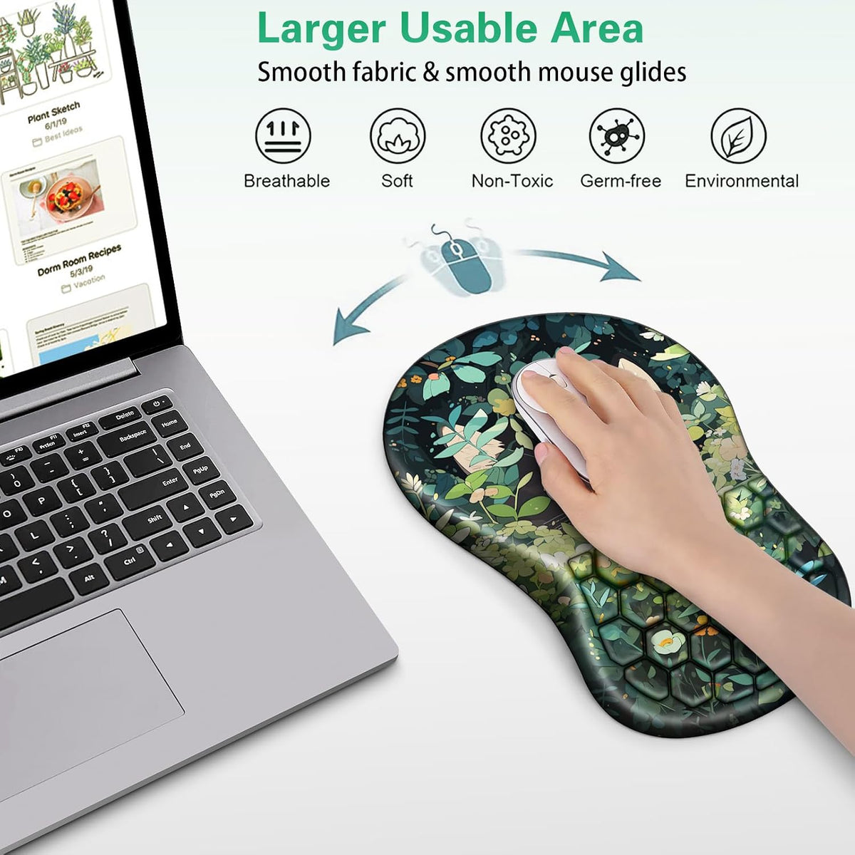 Mouse Wrist Rest, 2 Pack Wrist Rest for Mouse Memory Foam Wrist Pad