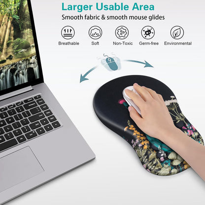 Mouse Wrist Rest, 2 Pack Wrist Rest for Mouse Memory Foam Wrist Pad