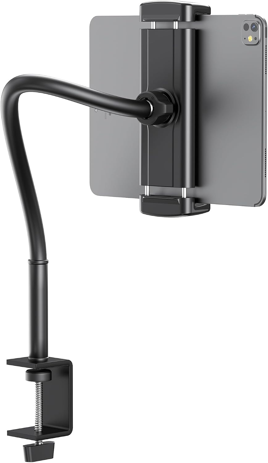 Tablet Stand for Desk, Gooseneck iPad Holder Clamp Mount, 360° Adjustable