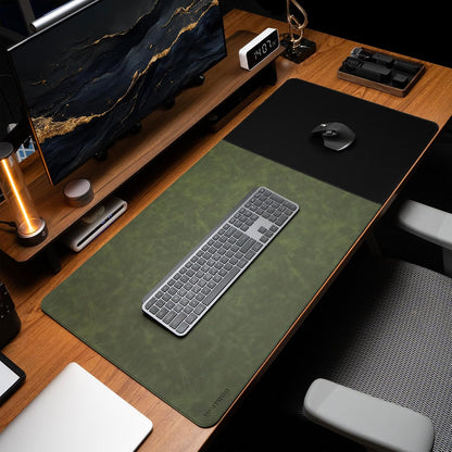 Cork Desk Mat 31.5"x15.7", Distressed PU Leather & Cloth Desk Pad