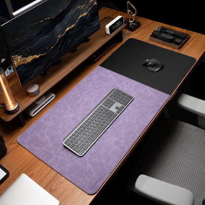 Cork Desk Mat 31.5"x15.7", Distressed PU Leather & Cloth Desk Pad