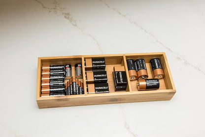 824, Bamboo Wood 4-Compartment Organizer Tray, 11 5/8" x 7 7/8" x 1 3/4"