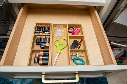 824, Bamboo Wood 4-Compartment Organizer Tray, 11 5/8" x 7 7/8" x 1 3/4"