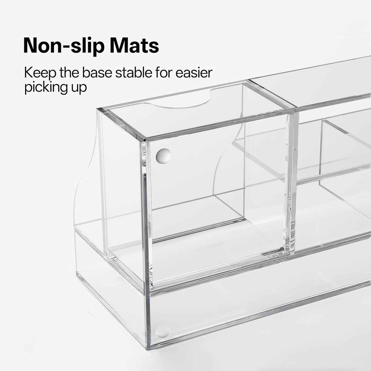 Acrylic Desk Organizer with Drawer, Pen & Pencil Holder, Multifunctional Desktop Caddy for Office Supply and Organization (Clear)