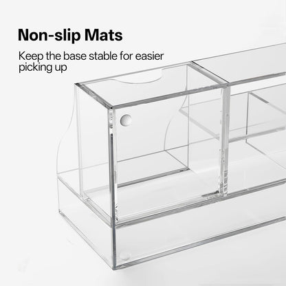 Acrylic Desk Organizer with Drawer, Pen & Pencil Holder, Multifunctional Desktop Caddy for Office Supply and Organization (Clear)