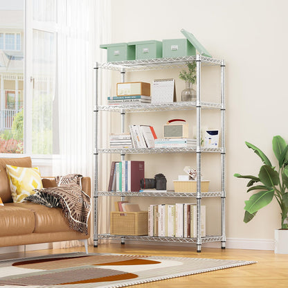 M MZG 450 lbs Steel Storage Shelving 3-Tier Utility Shelving Unit Steel Organizer Wire Rack for Home,Kitchen,Office (11.8" D x 17.7" W x 26.3" H) - Colors A