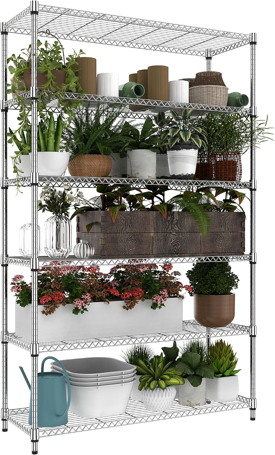 M MZG 450 lbs Steel Storage Shelving 3-Tier Utility Shelving Unit Steel Organizer Wire Rack for Home,Kitchen,Office (11.8" D x 17.7" W x 26.3" H) - Colors B