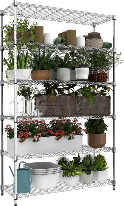 M MZG 450 lbs Steel Storage Shelving 3-Tier Utility Shelving Unit Steel Organizer Wire Rack for Home,Kitchen,Office (11.8" D x 17.7" W x 26.3" H) - Colors B