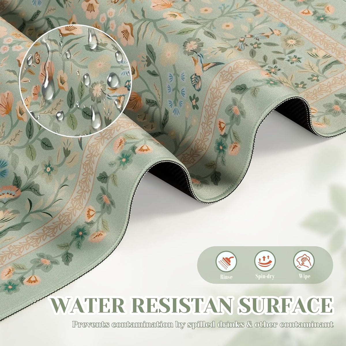 iCasso Desk Mat for Keyboard and Mouse, Large Mouse Pad, Desk Pad Mat, Anti-Slip Big Mousepad with Stitched Edges for Computer Desktop(Deep Green)