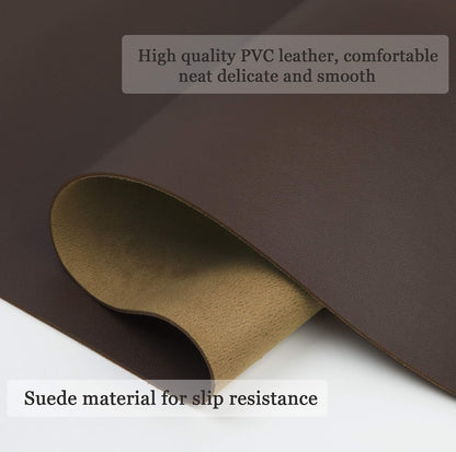 YSAGi Non-Slip Leather Desk Pad, Waterproof Laptop Computer Desk Keyboard Mat, Table Protector Blotter Mat, Large Mouse Pad for Office/Work/Home/Decor(Dark Brown, 31.5" x 15.7")