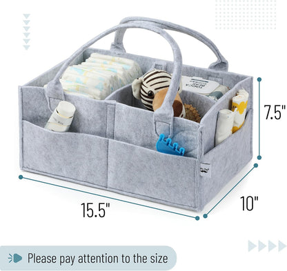 Baby Diaper Caddy Organizer, Gray, Medium