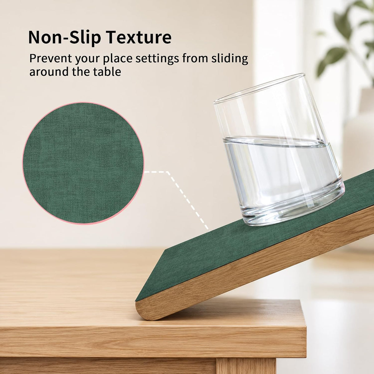 Maxpearl Faux Leather Placemats Set of 6 - Waterproof - Wipe Clean - Heat Resistant - Anti Slip Dining Table Place Mats, Suitable for Indoor & Outdoor Use, 17’’×12’’, Beige