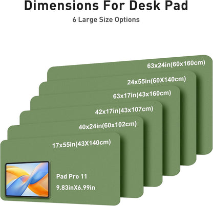 Aothia Leather Office Desk Pad Protector, Non-Slip PU Leather Desk Blotter, Waterproof Laptop Writing Mouse Pad for Office and Home, Black, 31.5" x 15.7" - Colors A
