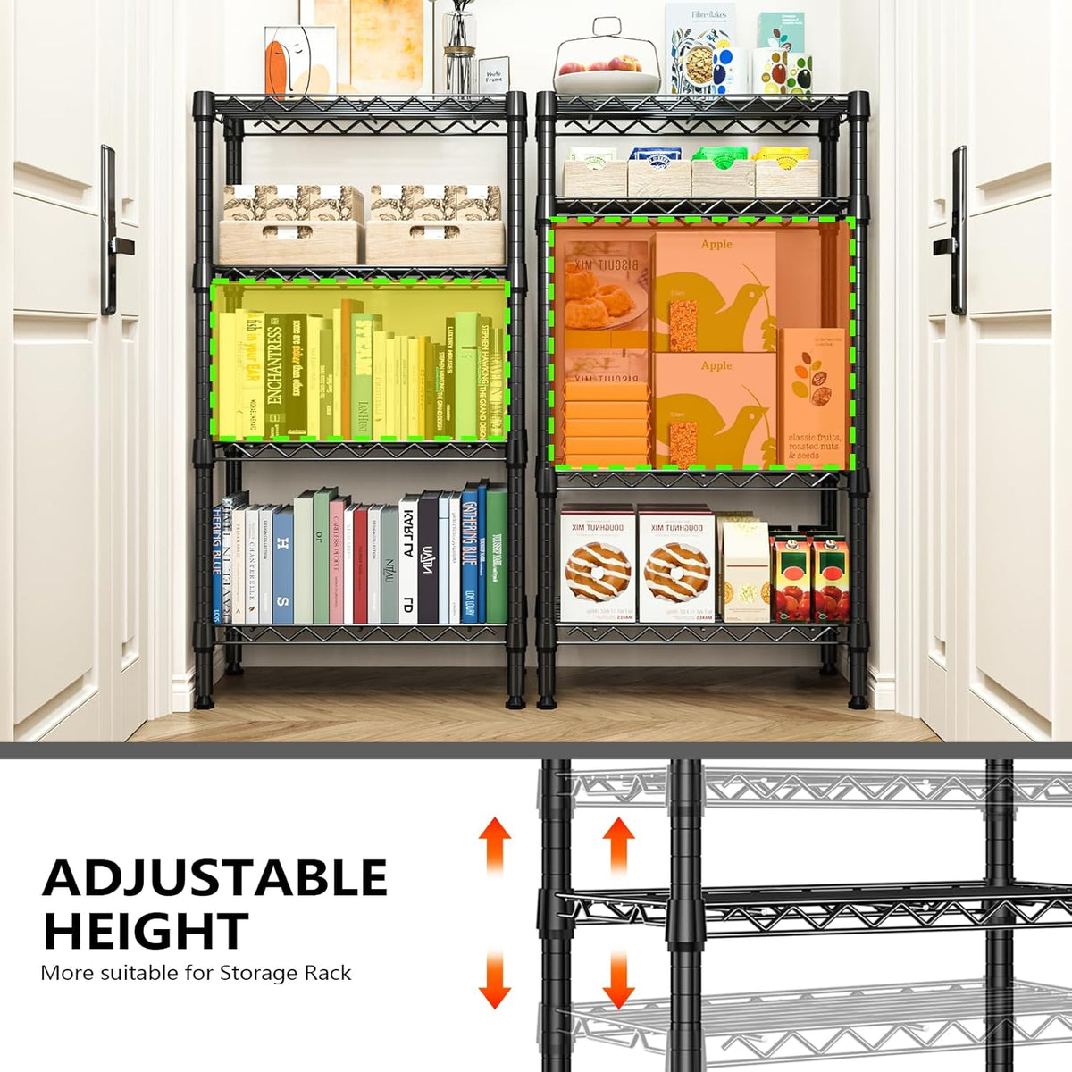 M MZG 450 lbs Steel Storage Shelving 3-Tier Utility Shelving Unit Steel Organizer Wire Rack for Home,Kitchen,Office (11.8" D x 17.7" W x 26.3" H) - Colors B