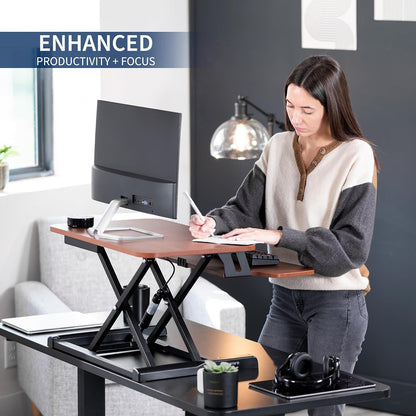 Black 32 in Standing Desk Converter, DESK-V000K