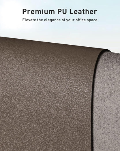 Aothia Leather Office Desk Pad Protector, Non-Slip PU Leather Desk Blotter, Waterproof Laptop Writing Mouse Pad for Office and Home, Black, 31.5" x 15.7" - Colors B