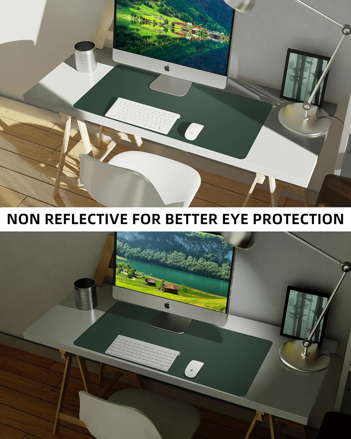 Large Desk pad mat,Mouse Pad,Office Desk Mat, Non-Slip PU Leather Desk Blotter,Large Desk pad,Waterproof Keyboard mat for Office/Home/Decor (Black,48" x 17")