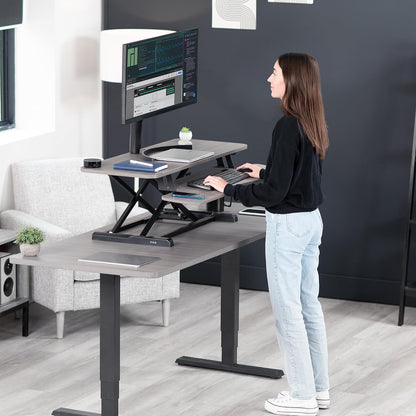 Black 32 in Standing Desk Converter, DESK-V000K