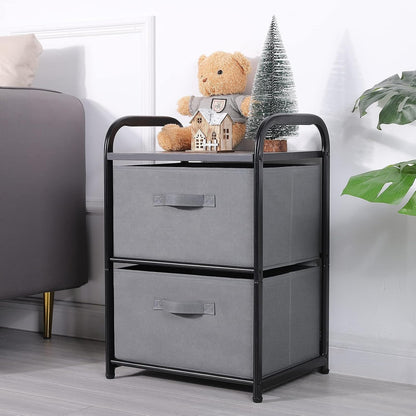 Dresser Storage with 3 Drawers, Fabric Dresser Tower, Vertical Storage Unit for Bedroom, Closet, Office, Black