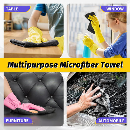 Microfiber Cleaning Cloth, Cleaning Rags Microfiber Towel Bulk Absorbent Lint-Free Wash Cloths, All-Purpose Shop Towels for Cars, Automotive, Garage, Home & Kitchen 11.5"*11.5"