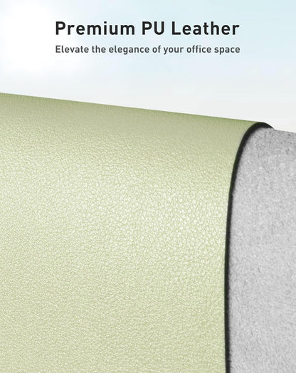 Aothia Leather Office Desk Pad Protector, Non-Slip PU Leather Desk Blotter, Waterproof Laptop Writing Mouse Pad for Office and Home, Black, 31.5" x 15.7" - Colors A