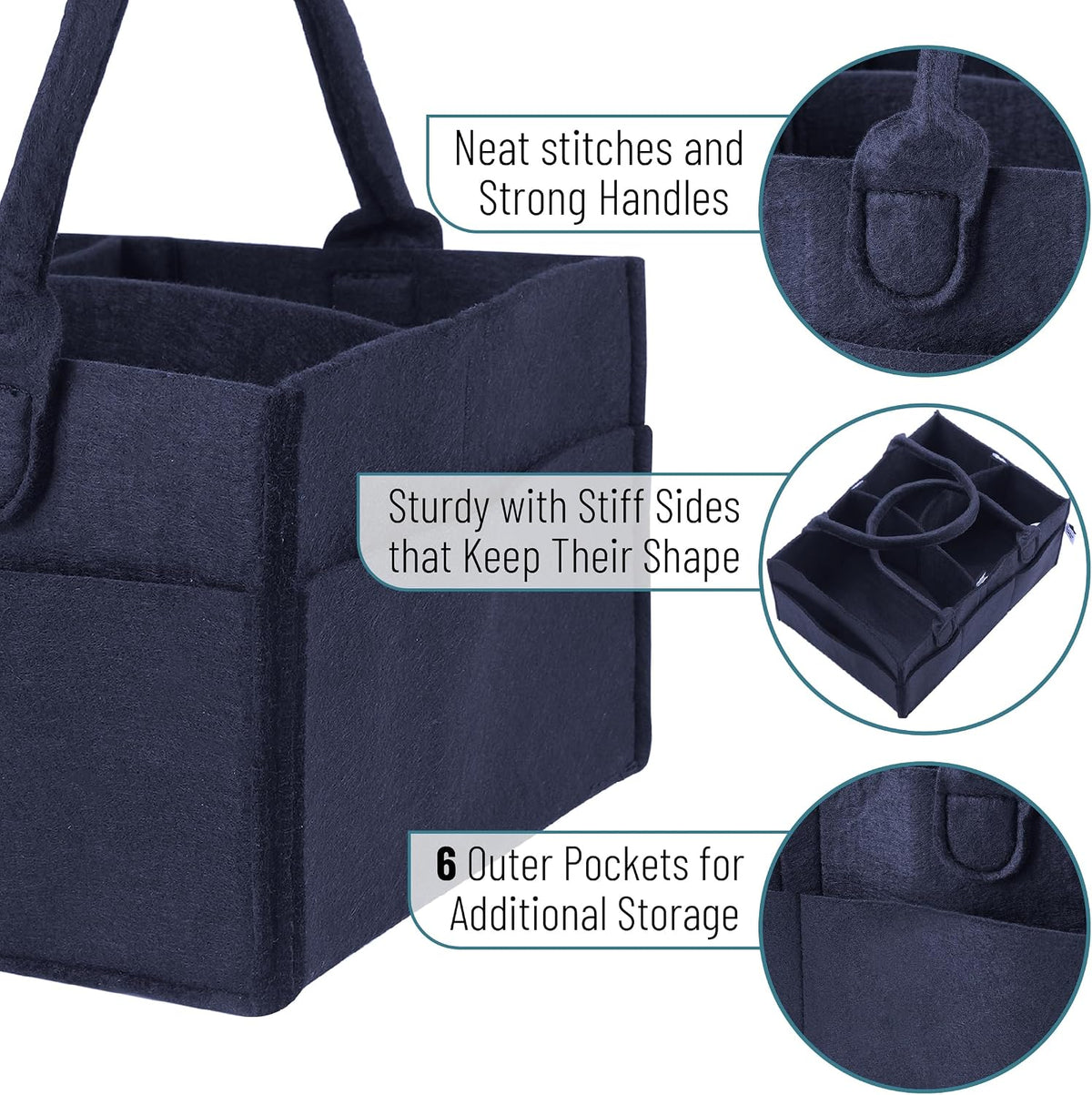 Baby Diaper Caddy Organizer, Gray, Medium