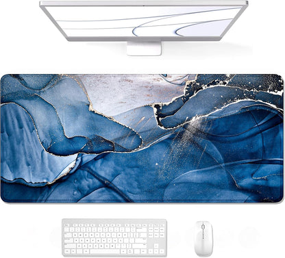 Auhoahsil Desk Mat, Ultra Large Mouse Pad, XXL Gaming Mousepad, Green Tropical Leaves Deskpad, Big Extended Full Size Mouse Pad, Desktop Desk Matt for Keyboard, Laptop & Computer, 35.5 x 15.7 in - Colors A