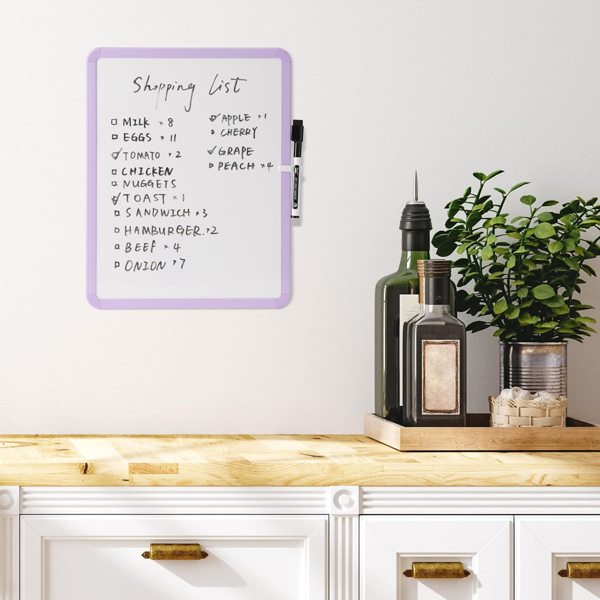 Dry Erase Board, 14” x 11”, White Frame