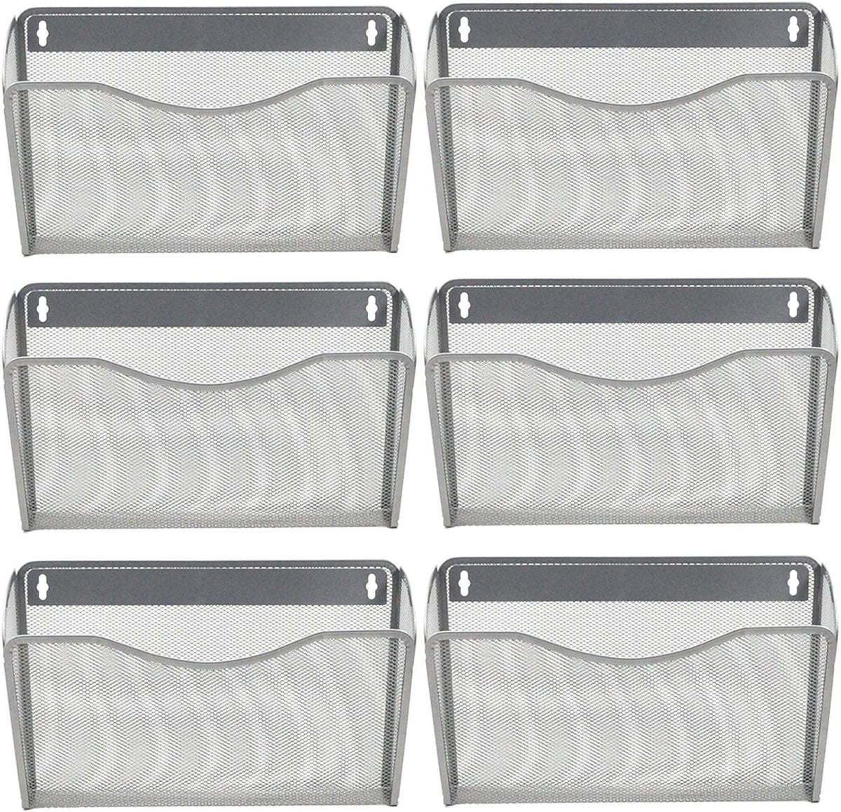 EASEPRES 3 Single Pocket Mesh Hanging File Organizer, Vertical Wall Mounted Magazine File Holder, Mount Basket Mail Paper Document Folder Organizing for Office, Home and School, Black