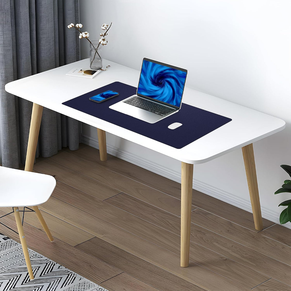 Large Desk Mat, 47" x 17", Black