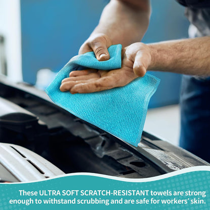 Microfiber Cleaning Cloth, Cleaning Rags Microfiber Towel Bulk Absorbent Lint-Free Wash Cloths, All-Purpose Shop Towels for Cars, Automotive, Garage, Home & Kitchen 11.5"*11.5"