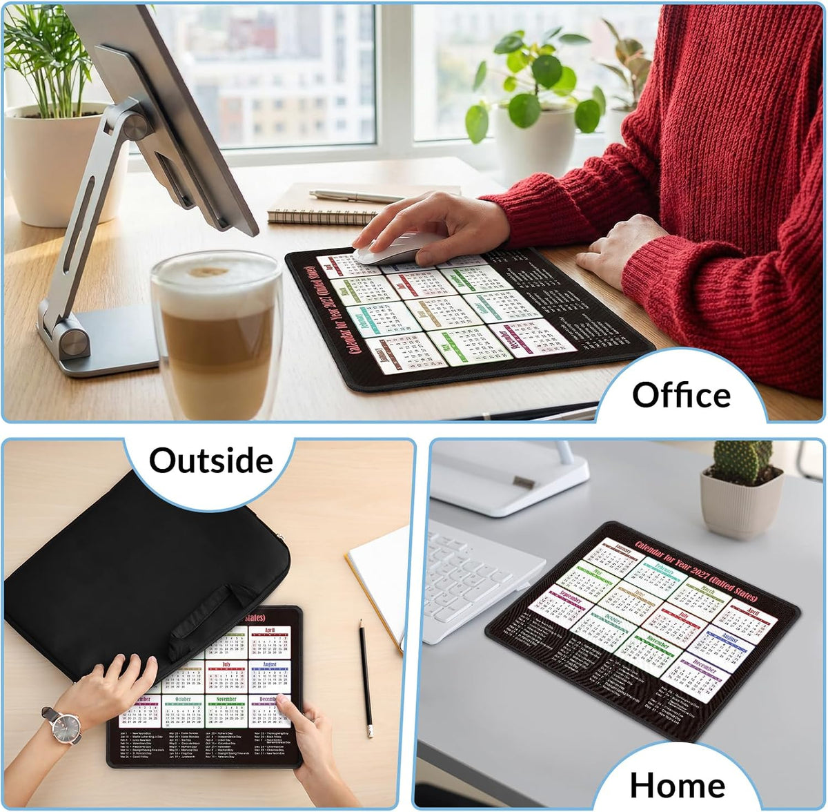 KONVINIT Ergonomic Mouse Pad with Wrist Rest, Small Mousepad with Non-Slip Rubber Base and Smooth Surface, Beach Mouse Pads for Desk, Office Desk Accessories